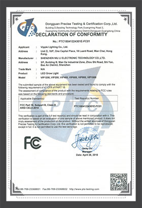 FCC Certificate